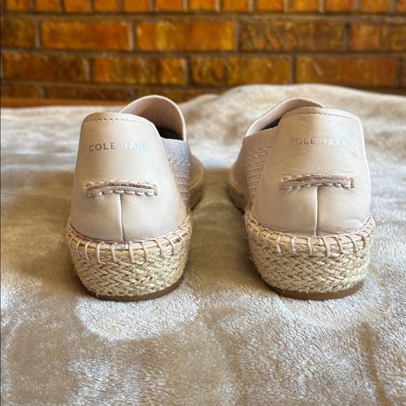 Cole Hann Metallic Shimmer Pale Pink Espadrille Slip-On Cloudfeel Shoes Women 10 - Picture 8 of 13